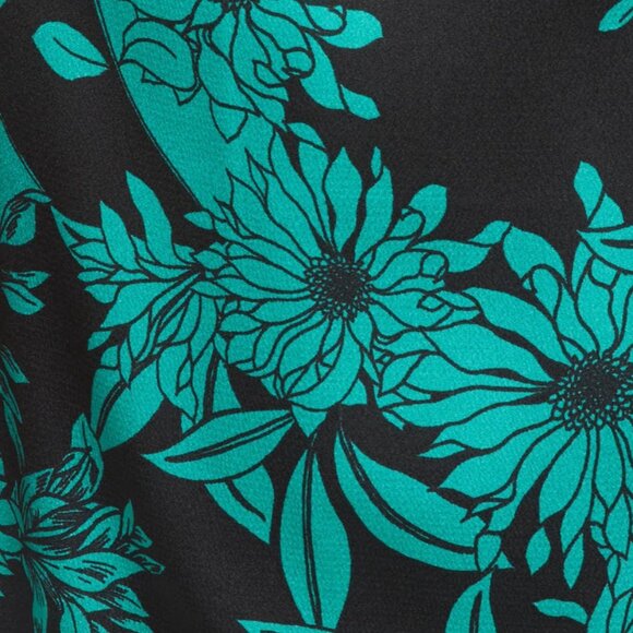 Chelsea28 Teal Floral Midi wrap Dress Small S - Picture 4 of 12